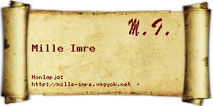Mille Imre névjegykártya